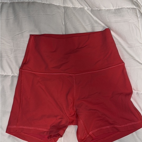 Women's Red Athletic Shorts - Picture 2 of 3